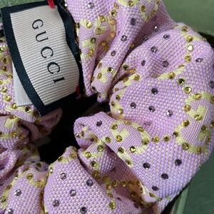 Gucci Pink and Gold Hair Scrunchie Brand New with tags and Box